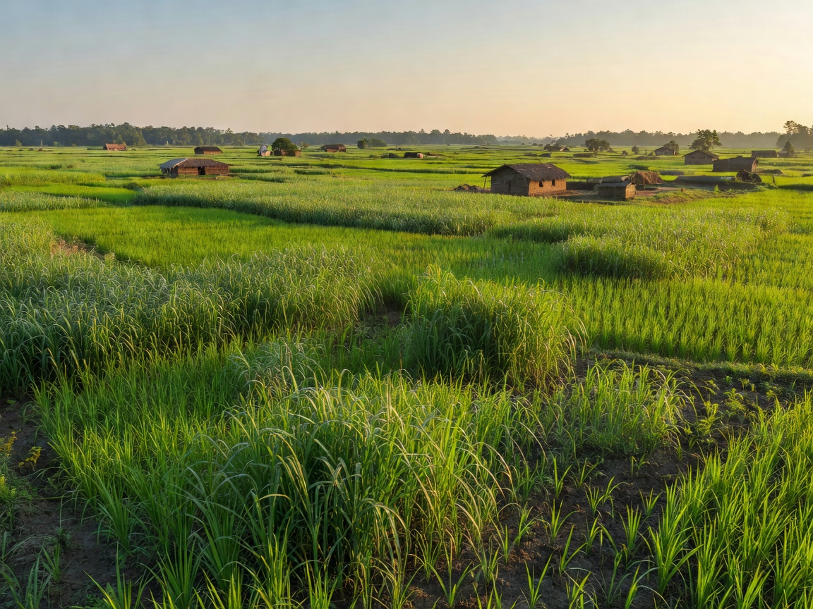 Lush agricultural landscape in the Cooch Behar border district